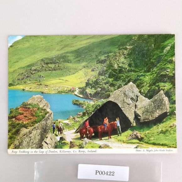 Pony Trekking Gap of Dunloe Killarney Co Kerry Ireland John Hinde 1960s Postcard - Picture 1 of 2
